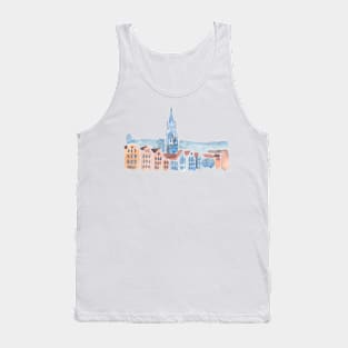 Grand Place, Brussels, Belgium. Watercolor doodle painting. Tank Top